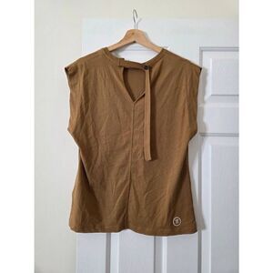 TELA Brown Sleeveless Boxy Top S